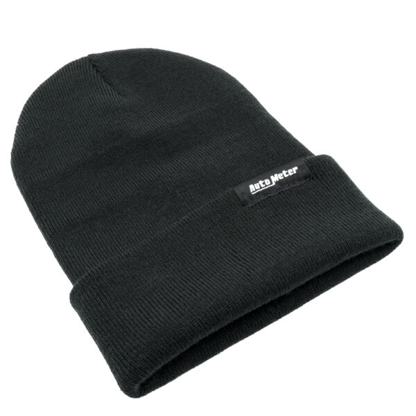 AUTOMETER Hat, Knit, Black, Fold Cuff, 'Autometer'