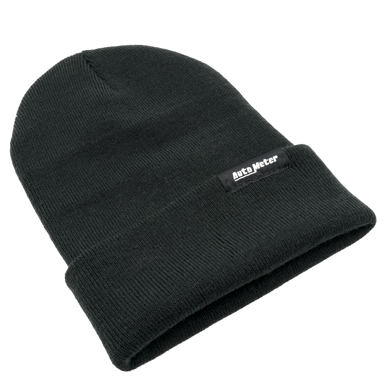 AUTOMETER Hat, Knit, Black, Fold Cuff, 'Autometer'