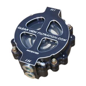 CLEAR VIEW 6 Inch High Flow Oil Filter Blackout #12 Port 60 Micron