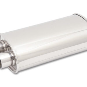 VIBRANT PERFORMANCE STREETPOWER Oval Muffler, 3" Inlet x 3" Dual Outlet (Center In - Dual Out)