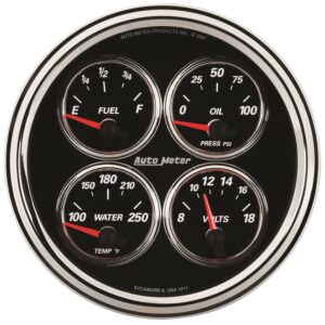AUTOMETER Gauge, Quad, 5", 240°-33°F, Elec, Designer Black II