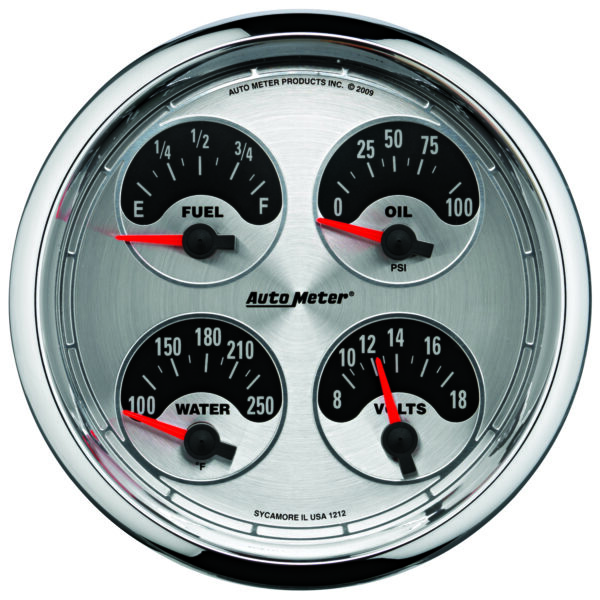 AUTOMETER Gauge, Quad, 5", 240°-33°F, Elec, American Muscle