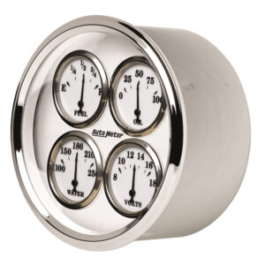AUTOMETER Gauge, Quad, 5", 0°-90°F, Elec, Old Tyme White II