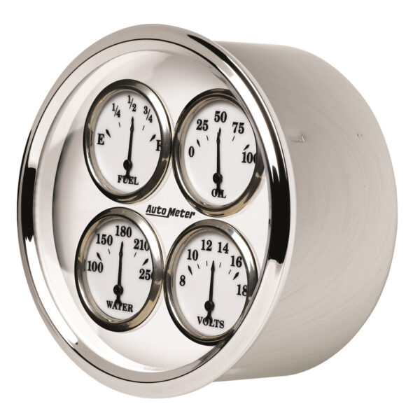 AUTOMETER Gauge, Quad, 5", 0°-90°F, Elec, Old Tyme White II