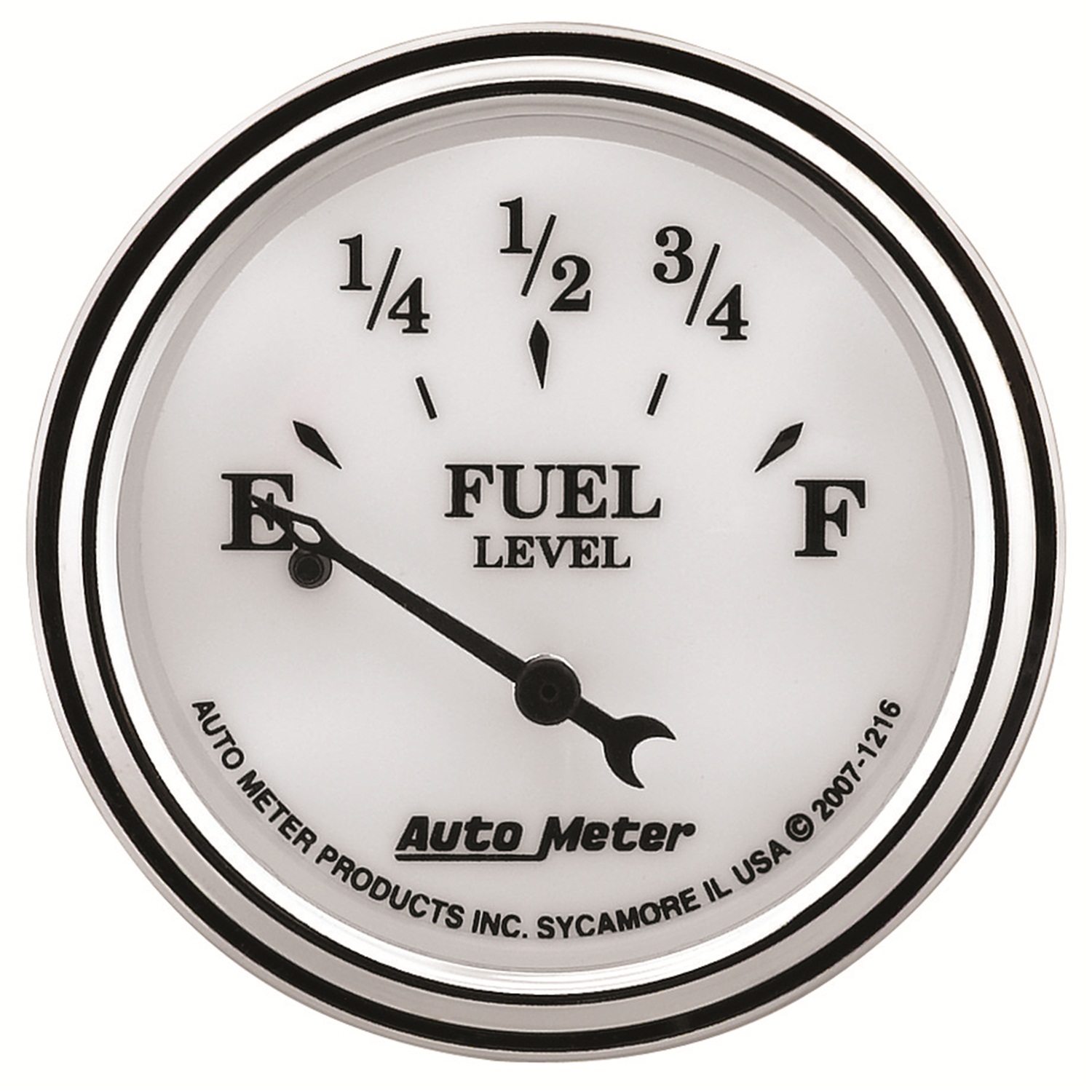 AUTOMETER Fuel Level Gauge 2 1/16", 240° To 33°F, Elec, Old Tyme White II