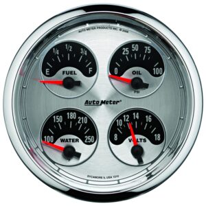 AUTOMETER Gauge, Quad, 5", 0° To 90°F, Elec, American Muscle