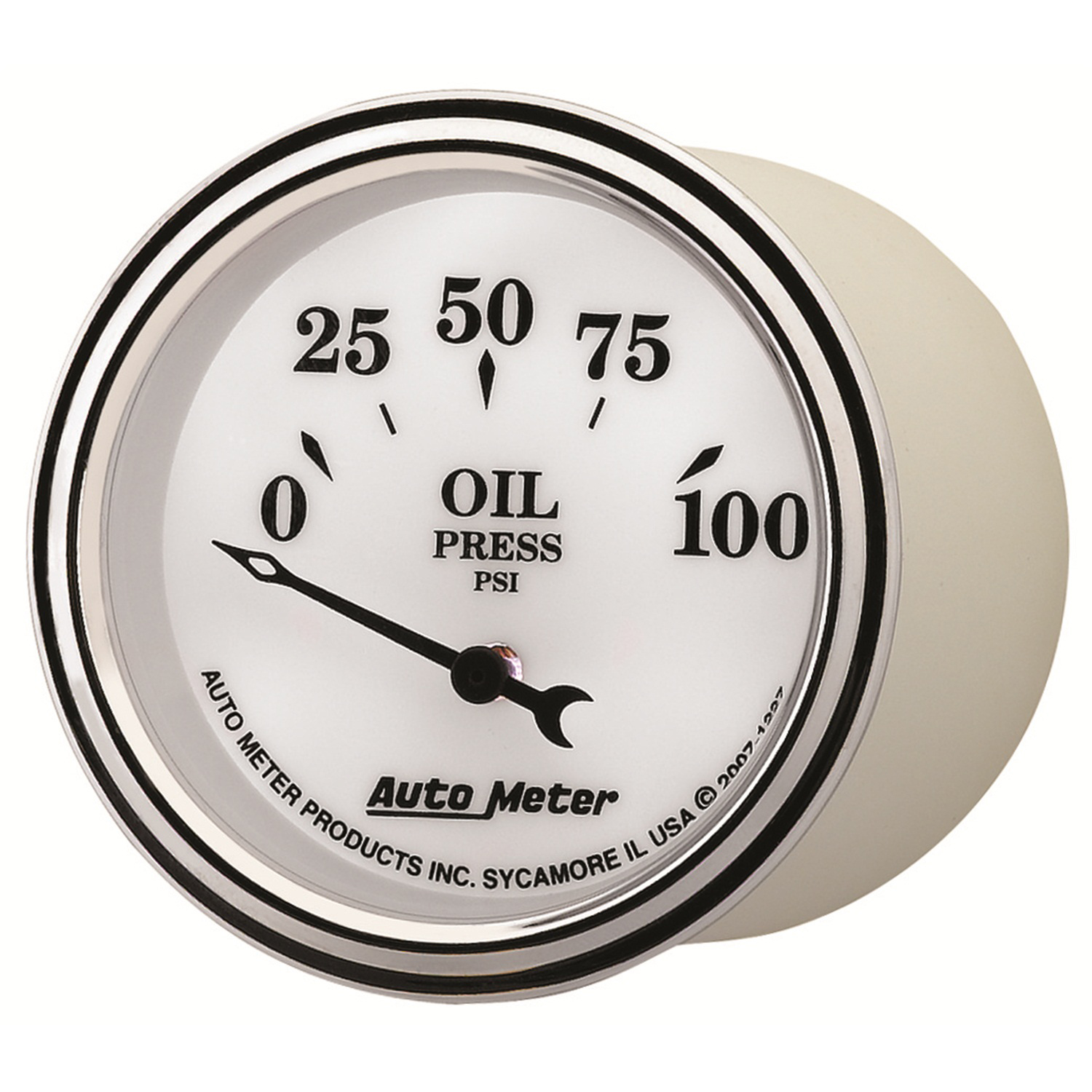 AUTOMETER Oil Pressure Gauge 2 1/16", 100PSI, Elec, Old Tyme White II - Image 2