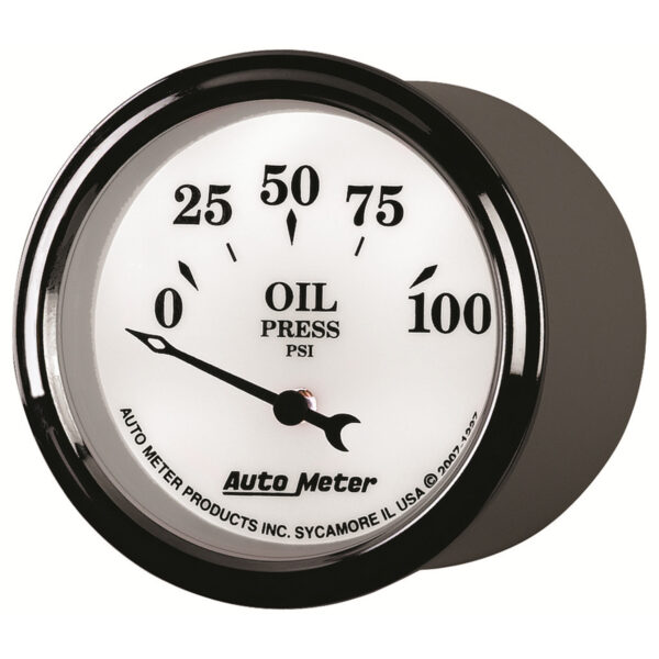 AUTOMETER Oil Pressure Gauge 2 1/16", 100PSI, Elec, Old Tyme White II - Image 3
