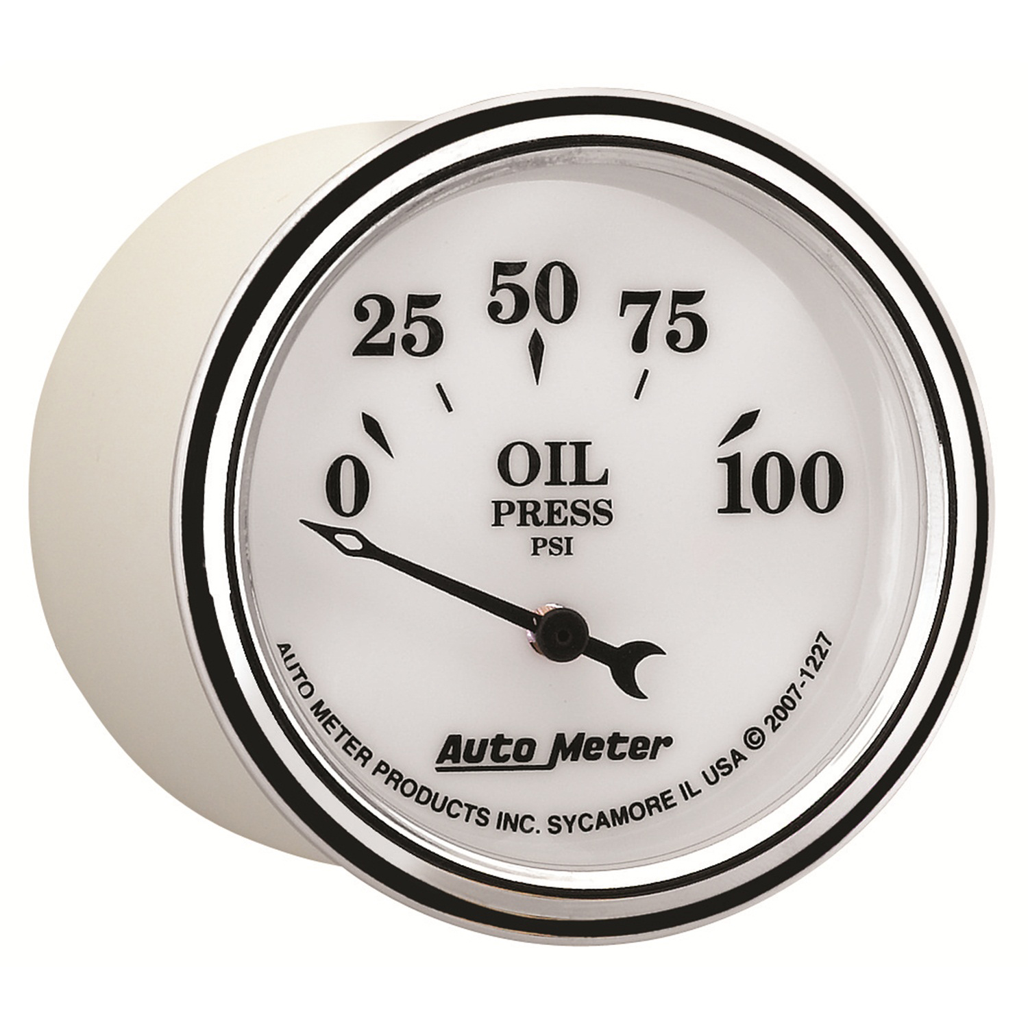 AUTOMETER Oil Pressure Gauge 2 1/16", 100PSI, Elec, Old Tyme White II - Image 5