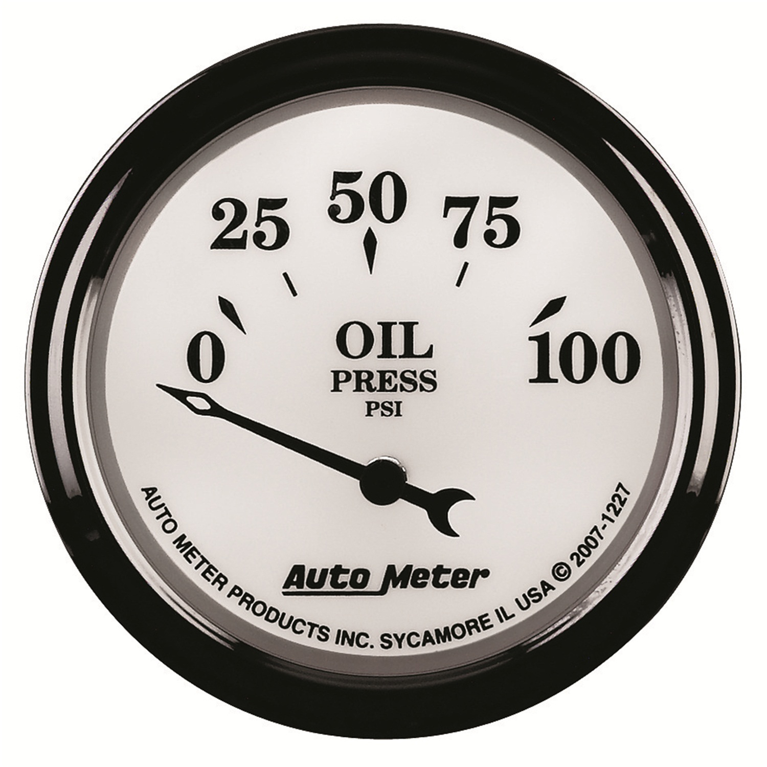 AUTOMETER Oil Pressure Gauge 2 1/16", 100PSI, Elec, Old Tyme White II - Image 4