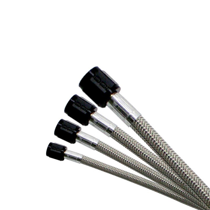 NITROUS EXPRESS 8AN (12in) Stainless Steel Braided Hose (Black Ends)