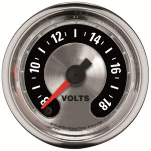 AUTOMETER Voltmeter Gauge 2 1/16", 18V, Digital Stepper Motor, American Muscle