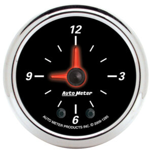 AUTOMETER Clock Gauge 2 1/16", 12hr, Analogue, Designer Black II