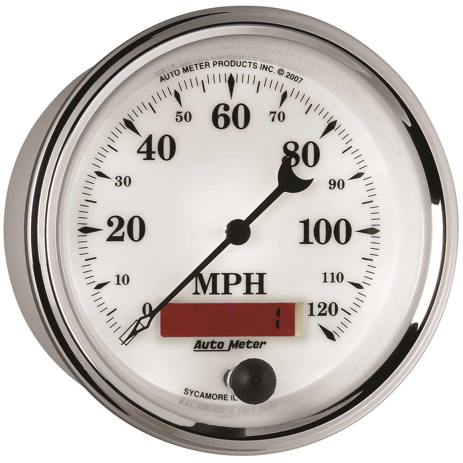 AUTOMETER Speedometer Gauge 3 3/8", 120MPH, Elec. Prog. W/ LCD Odo, Old Tyme White II - Image 5
