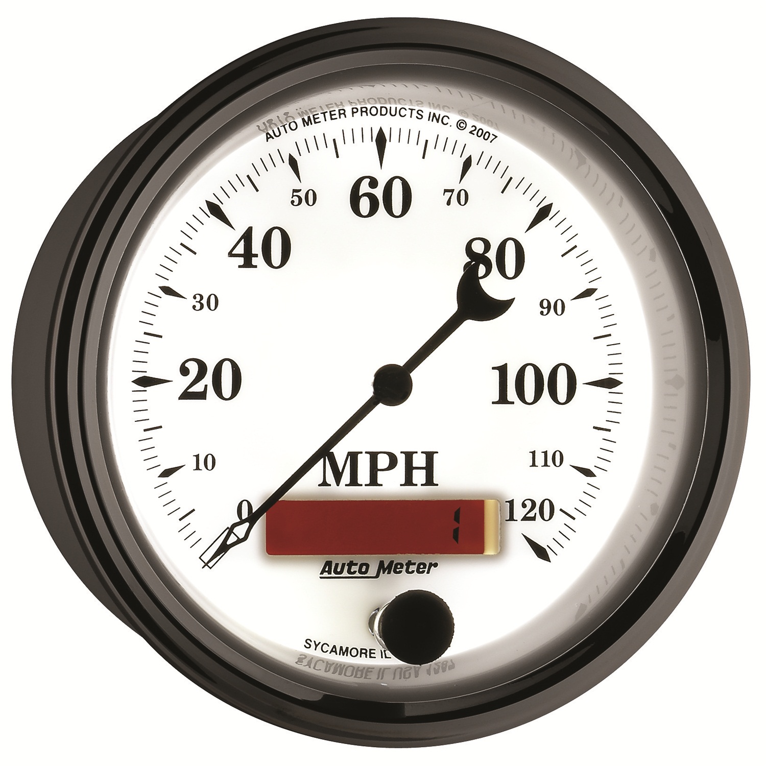 AUTOMETER Speedometer Gauge 3 3/8", 120MPH, Elec. Prog. W/ LCD Odo, Old Tyme White II - Image 6