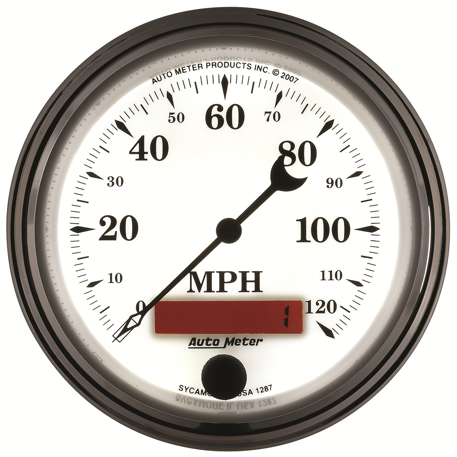 AUTOMETER Speedometer Gauge 3 3/8", 120MPH, Elec. Prog. W/ LCD Odo, Old Tyme White II - Image 4