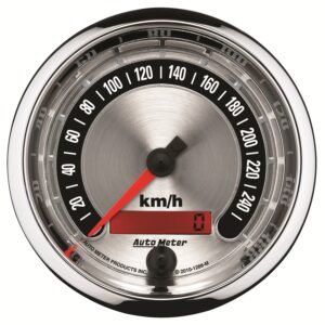 AUTOMETER Gauge, Speedo., 3 3/8", 260KM/H, Elec. Programmable, American Muscle