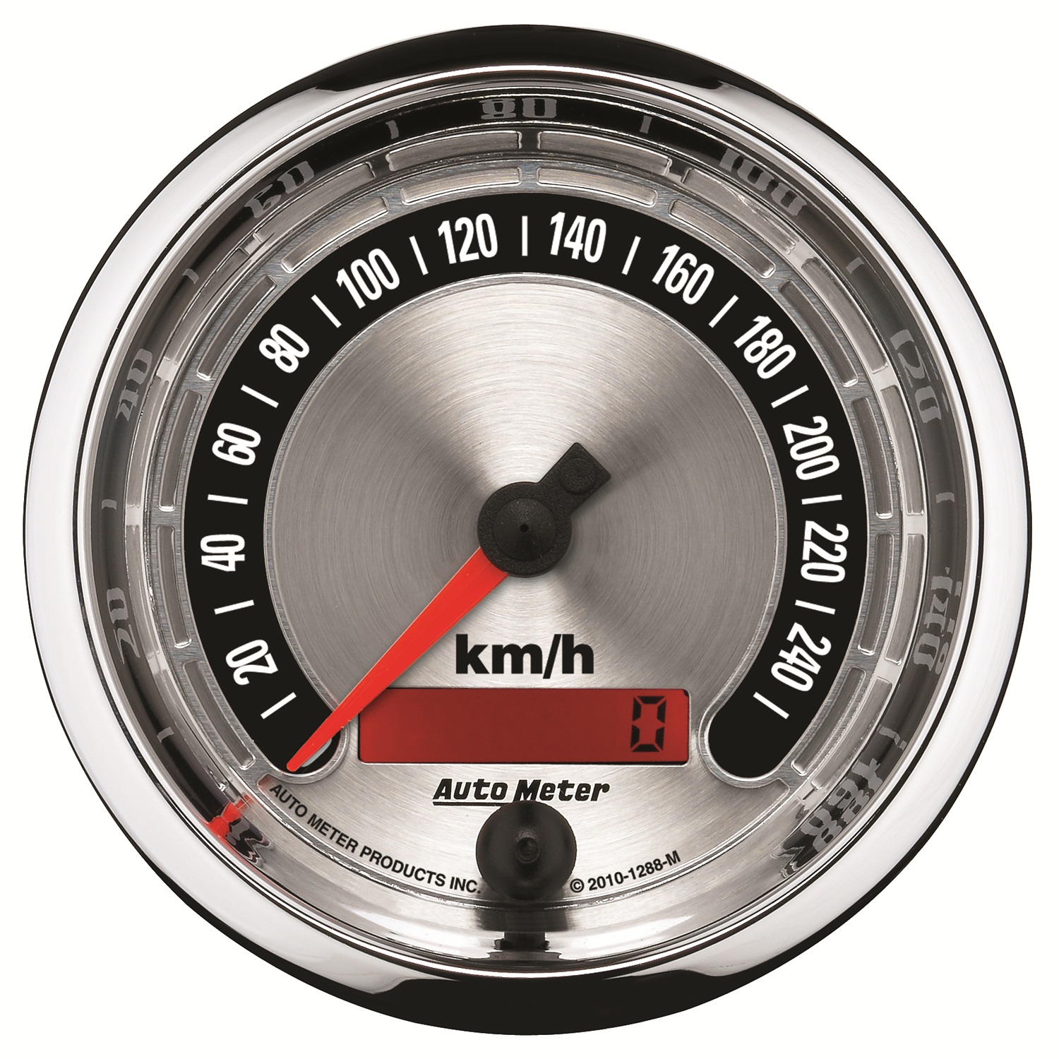 AUTOMETER Gauge, Speedo., 3 3/8", 260KM/H, Elec. Programmable, American Muscle