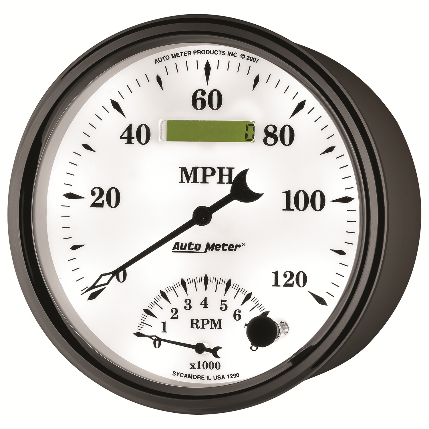 AUTOMETER Tacho/Speedo Gauge 5", 120MPH & 8K RPM, Elec. Program, Old Tyme White II - Image 3