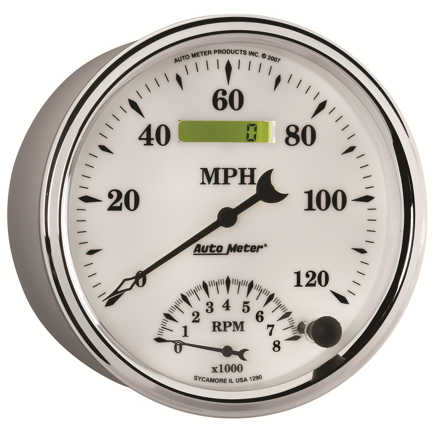 AUTOMETER Tacho/Speedo Gauge 5", 120MPH & 8K RPM, Elec. Program, Old Tyme White II - Image 5