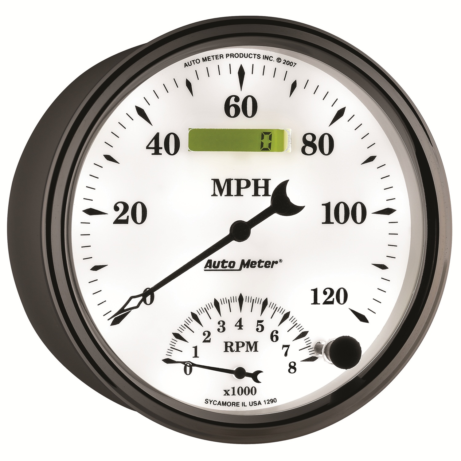 AUTOMETER Tacho/Speedo Gauge 5", 120MPH & 8K RPM, Elec. Program, Old Tyme White II - Image 6