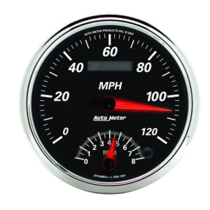 AUTOMETER Tacho/Speedo Gauge 5", 120MPH & 8K RPM, Elec. Program, Designer Black II