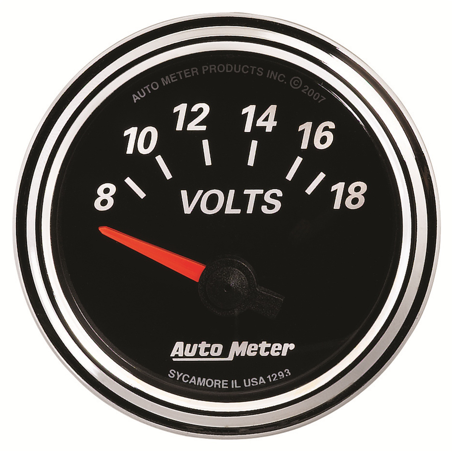 AUTOMETER Voltmeter Gauge 2 1/16", 18V, Elec, Designer Black II