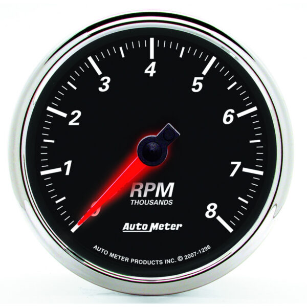 AUTOMETER Tachometer Gauge 3 3/8", 8K RPM, In-Dash, Designer Black II