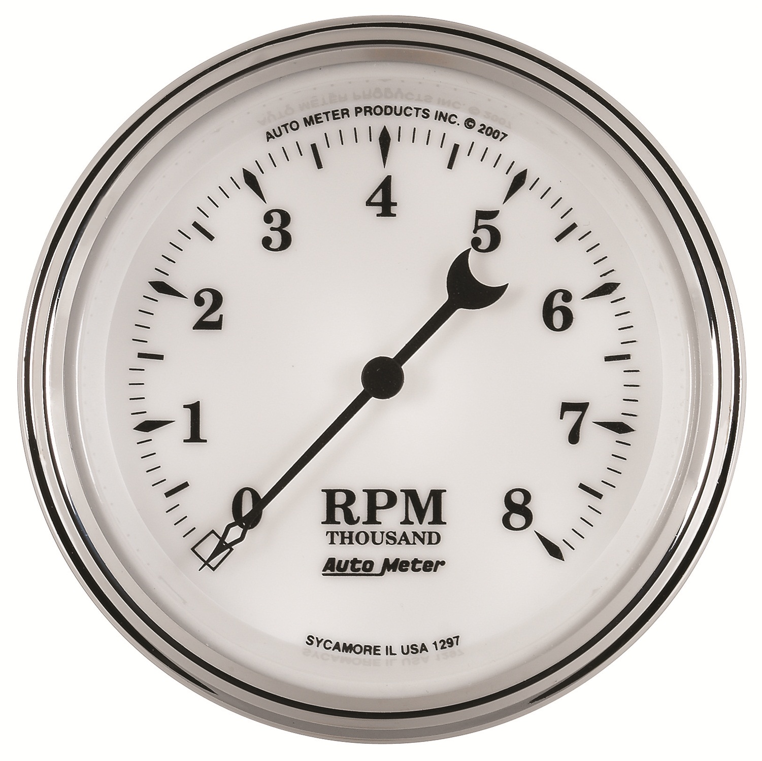 AUTOMETER Tachometer Gauge 3 3/8", 8K RPM, In-Dash, Old Tyme White II