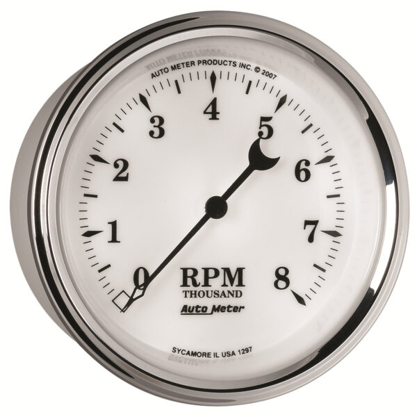 AUTOMETER Tachometer Gauge 3 3/8", 8K RPM, In-Dash, Old Tyme White II - Image 5