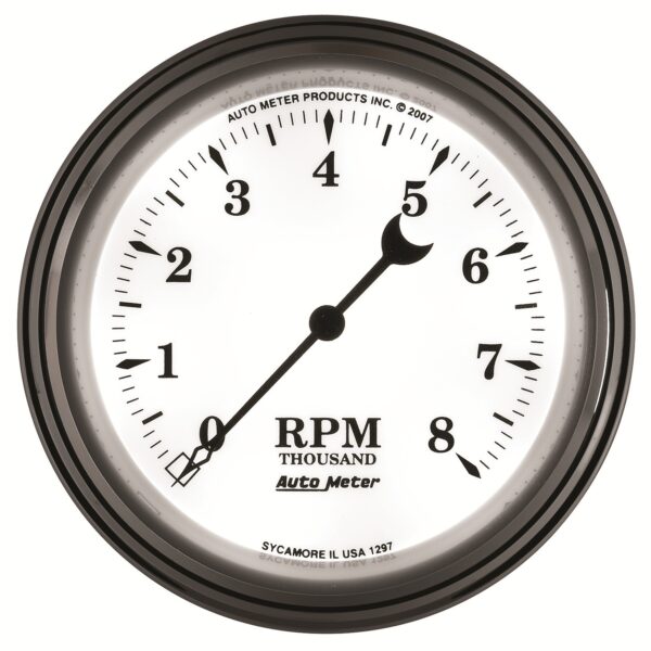AUTOMETER Tachometer Gauge 3 3/8", 8K RPM, In-Dash, Old Tyme White II - Image 4