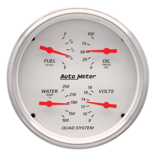 AUTOMETER Gauge, Quad, 5", 240°-33°F, Elec, Arctic White