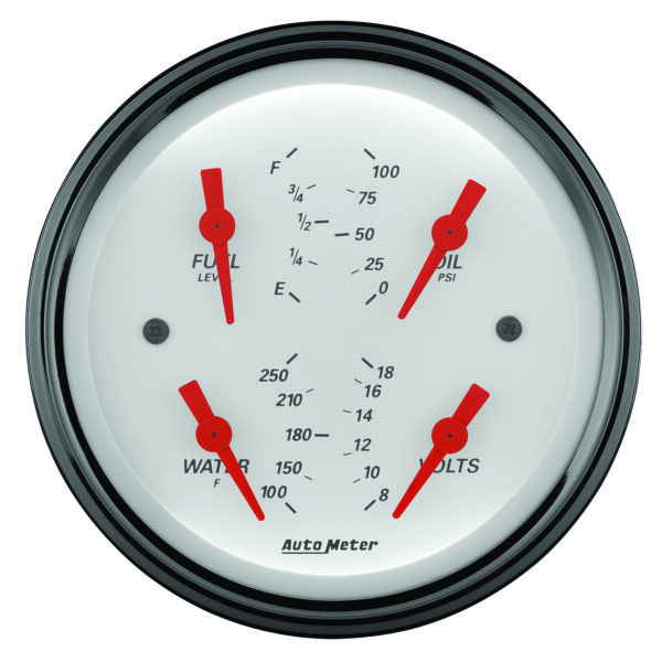 AUTOMETER Gauge, Quad, 3 3/8", 0°-90°F, Elec, Arctic White - Image 2
