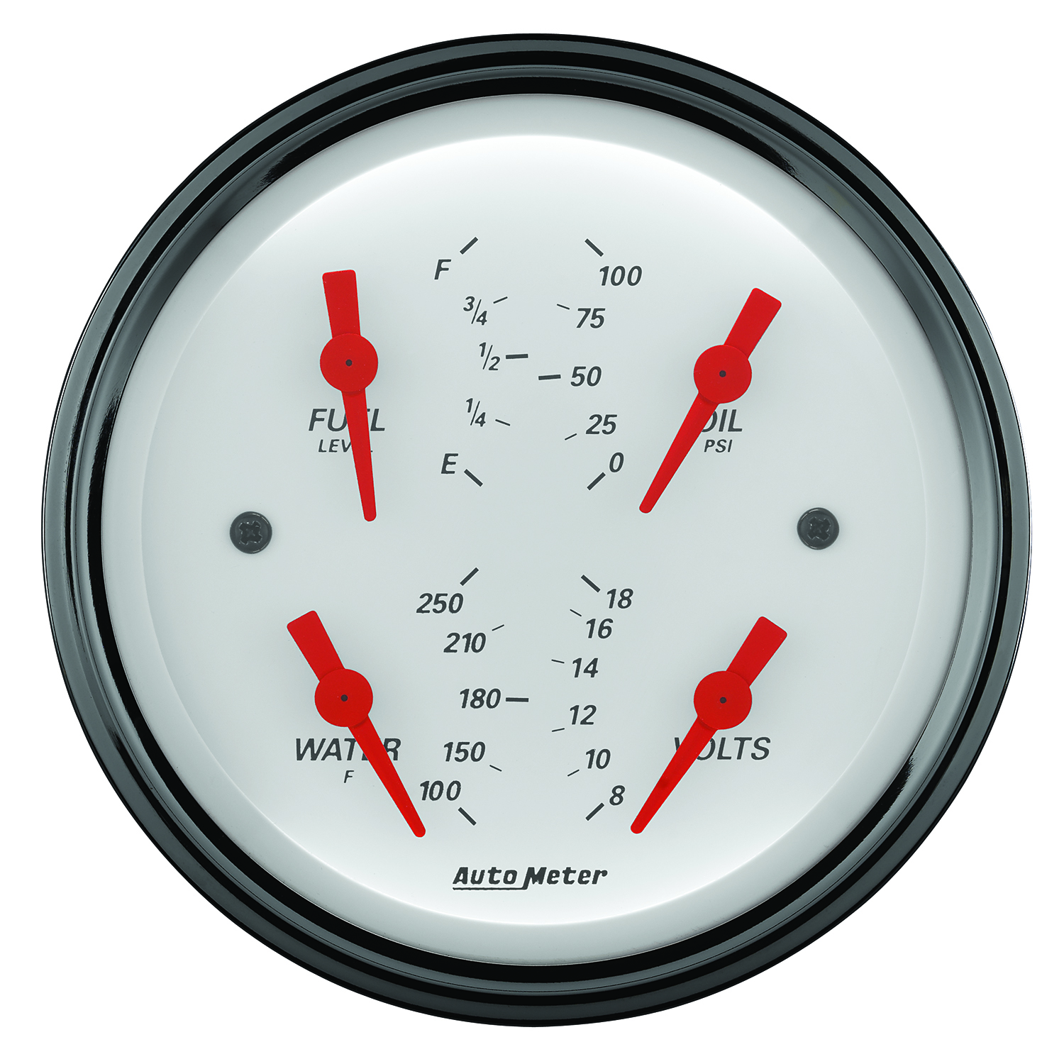 AUTOMETER Gauge, Quad, 3 3/8", 0°-90°F, Elec, Arctic White - Image 2