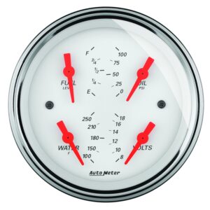 AUTOMETER Gauge, Quad, 5", 0°-90°F, Elec, Arctic White