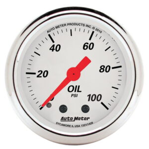 AUTOMETER Oil Pressure Gauge 2 1/16", 100PSI, Mech, Arctic White