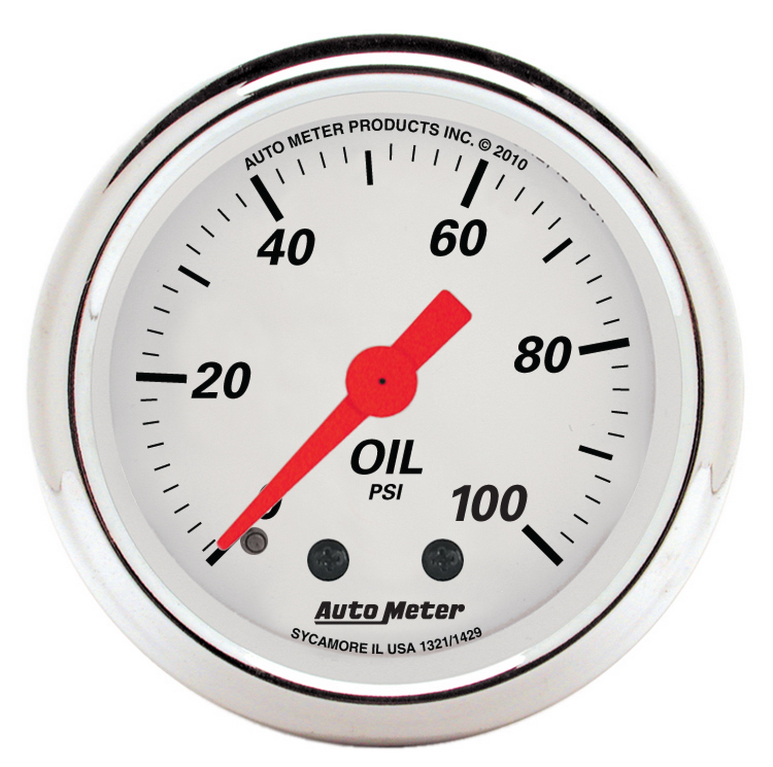 AUTOMETER 5pc Gauge Kit 3 1/8" & 2 1/16", Mech. Speedo., Wtmp & Oilp, Arctic Wht - Image 3