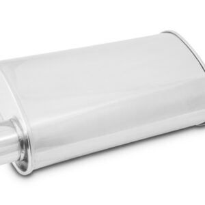VIBRANT PERFORMANCE STREETPOWER 2.5 Inch Oval Muffler, Offset Inlet / Offset Outlet (Same Side)