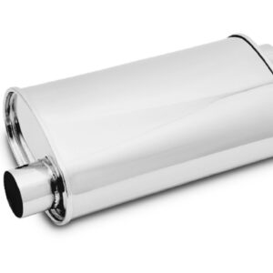 VIBRANT PERFORMANCE STREETPOWER 2.25" Oval Muffler, Offset Inlet / Offset Outlet