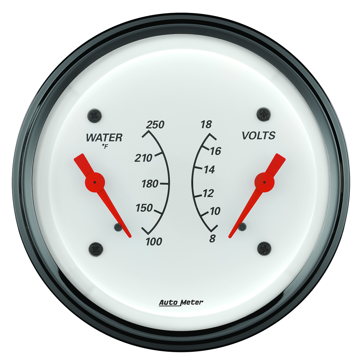 AUTOMETER Gauge, Dual, Wtmp & Volt, 3 3/8", 250°f & 18V, Elec, Arctic White - Image 2