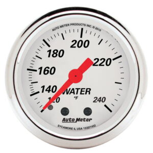 AUTOMETER Water Temperature Gauge 2 1/16", 120-240°f, Mech, Arctic White