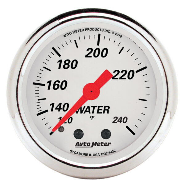 AUTOMETER 5pc Gauge Kit 3 1/8" & 2 1/16", Mech. Speedo., Wtmp & Oilp, Arctic Wht - Image 4
