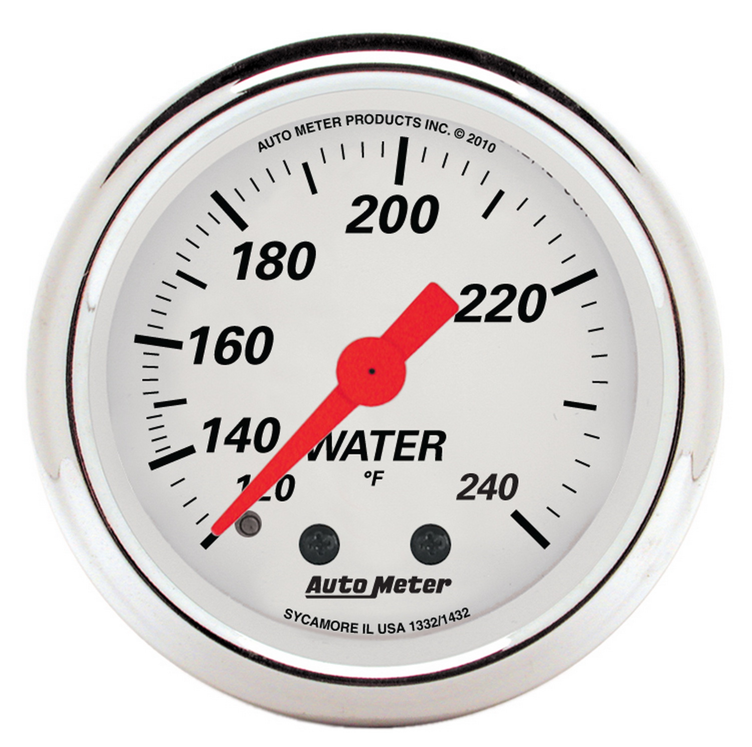 AUTOMETER 5pc Gauge Kit 3 1/8" & 2 1/16", Mech. Speedo., Wtmp & Oilp, Arctic Wht - Image 4