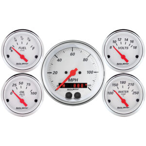 AUTOMETER 5pc Gauge Kit 3 3/8" & 2 1/16", GPS Speedometer, Arctic White