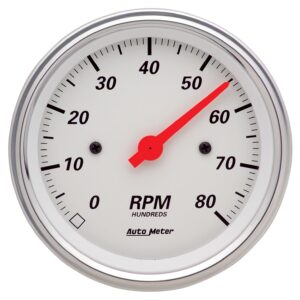 AUTOMETER Arctic White 3 3/8" 8K RPM In Dash Tachometer Gauge