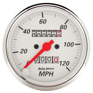AUTOMETER Speedometer Gauge 3 1/8", 120MPH, Mechanical, Arctic White