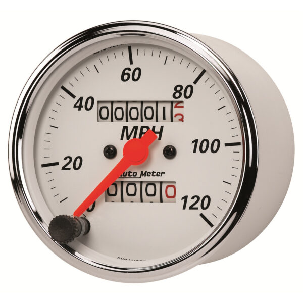 AUTOMETER Speedometer Gauge 3 1/8", 120MPH, Mechanical, Arctic White - Image 2