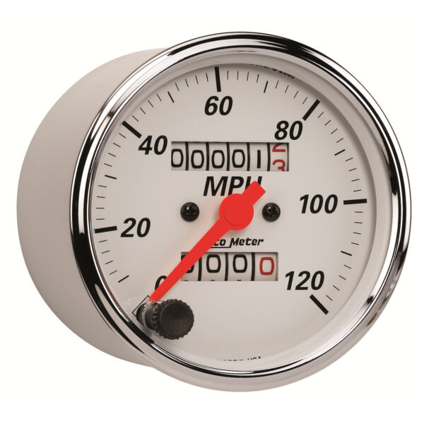 AUTOMETER Speedometer Gauge 3 1/8", 120MPH, Mechanical, Arctic White - Image 3