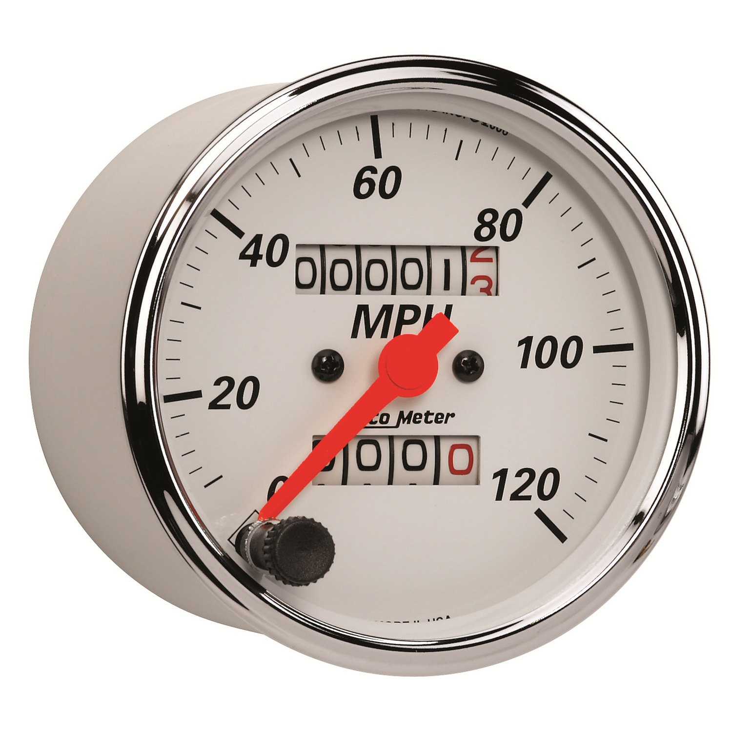 AUTOMETER Speedometer Gauge 3 1/8", 120MPH, Mechanical, Arctic White - Image 3