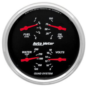 AUTOMETER Gauge, Quad, 5", 240°-33°F, Elec, Designer Black